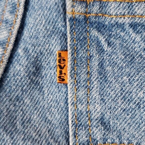 VTG 1992 Orange Tab Made in USA Light Wash 550 Cut Off Shorts, 33" waist - Picture 3 of 9